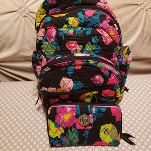 Vera Bradley backpack and wallet.